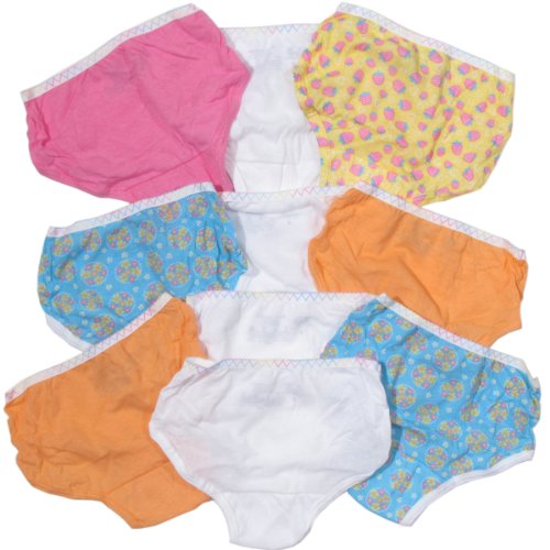 Fruit of the Loom Girls Cotton Brief Panties 10-Pack (4-16 Years) Assorted, 4