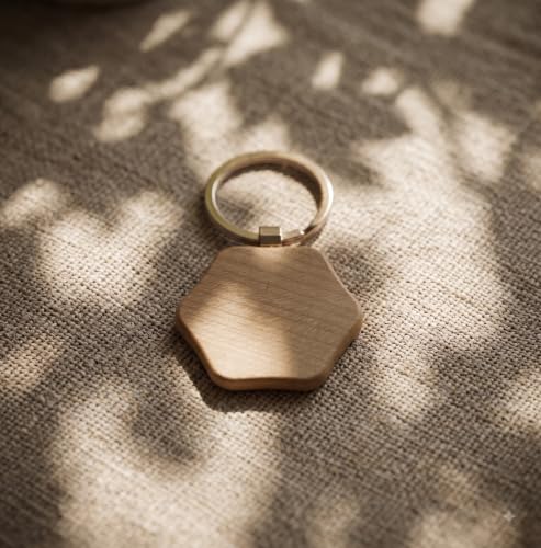 Image of Empty Wooden Keychains, Laser Engravable, Printable & Writable, Pack of 10 Assorted Shapes, 5cm x 3cm