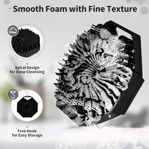 Silicone Body Scrubber Loofah - Gentle Bath Brush for Shower, Durable & Sensitive Skin-Friendly, Suitable for All Skin Types, Essential for Men & Women, Black - Image 3