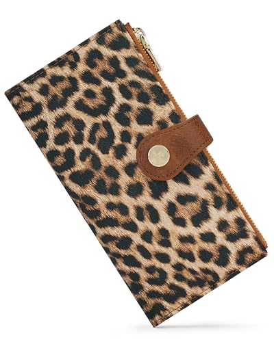 Image of Leopard Women's Wallet,Thin RFID Card Holder with Zipper Pocket | 12 Slot Wallet Organizer, Large Capacity, Vegan Leather, Coin Purse, Cash Compartment, Travel Wallet, Women Gift