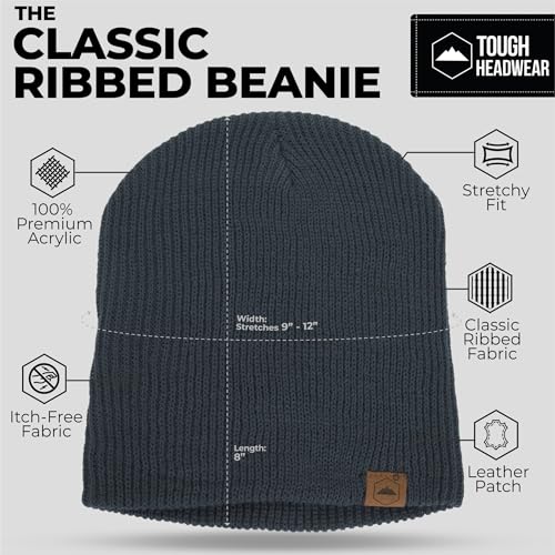 31% Off Tough Headwear Ribbed Beanie Hat - 2-Pack Stretch Fit