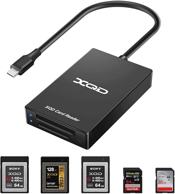 Rocketed C Type XQD / SD Card Reader Dual Slot Memory Card Reader
