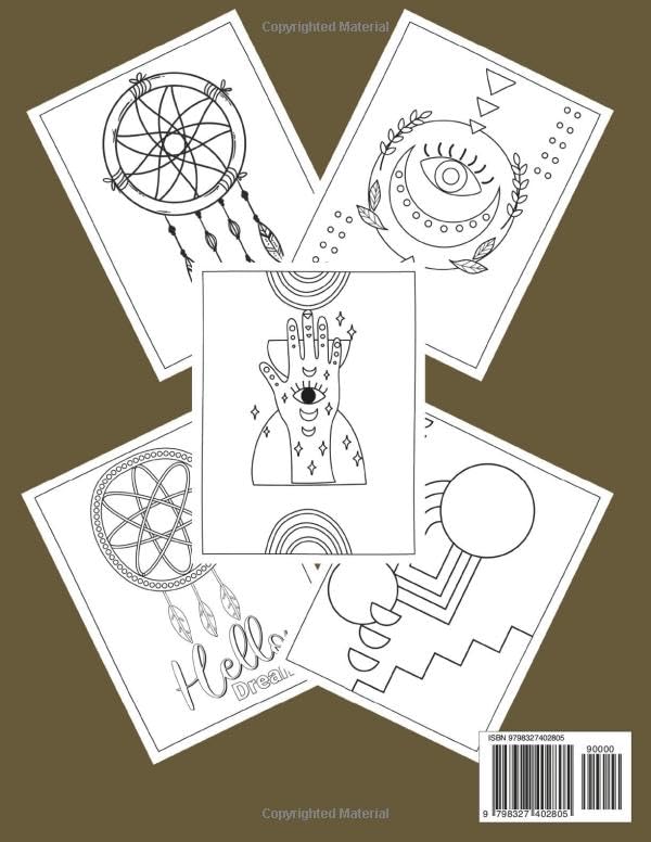 Minimalist Modern Art Boho Decor Coloring Book for Teens and Adults : A Journey of Creativity and Serenity: 38 Exquisite Minimalist and Boho-Inspired Designs for Stress Relief and Artistic Expression image 3