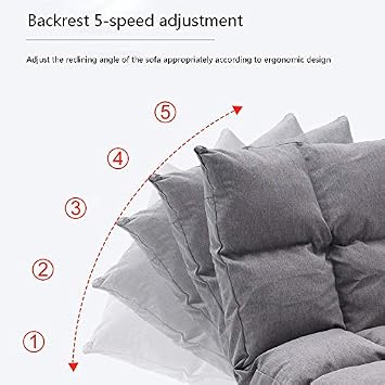 BTZHY Floor Chair Floor Chair Computer Chair Bed with Backrest Removable and Washable Lazy Leisure Sofa 5 Speed Adjustment Folding Floor Chair for Bedroom Bay Window (Color : Yellow)