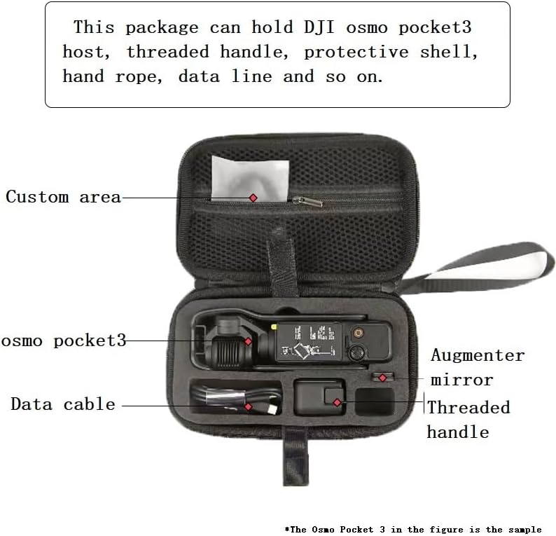 Miniatura 2 de Estuche de transporte, bolsa portátil de viaje para DJI Osmo Pocket 3 Accesorios de cámara (negro)