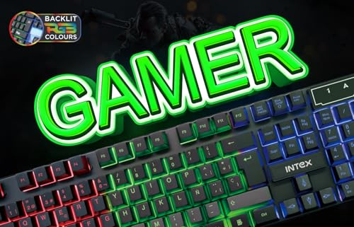 Image of Intex IT-KB334 Wired Gaming Keyboard and Mouse Combo with RGB Backlit Keys, Optical Wired Mouse, Spill Resistant Design, USB Plug & Play, Ergonomic Setup for PC, Laptop, Windows, Linux Compatible