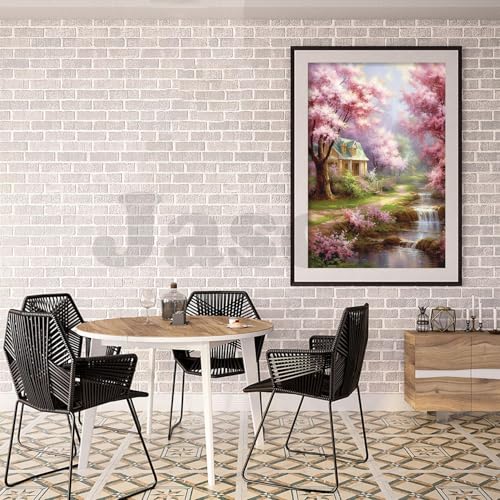 Image of Jasol Diamond Painting Kit, 40x30 Cms, Full Drill, 5D Crystals, Home Wall Decor Gift Set (Pink Forest M45624)