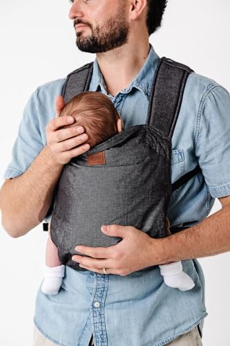 Image of Happy! Original Baby Carrier – Lightweight Ergonomic Soft Structured Carrier for Newborns to Toddlers (7–45 lbs), Adjustable Fit, Breathable Linen, Front & Back Carry
