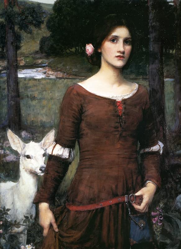 Tableau Toile John William Waterhouse - Affiche Art Décorative La Dame Claire 60x90cm