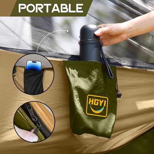 Image of Camping Hammock Mosquito Net,Double & Single Portable Hammocks Hammocks with 2 Tree Straps,Hammock Tent for Travel Camping,Camping Accessories for Indoor Outdoor Hiking Backpacking Backyard Beach