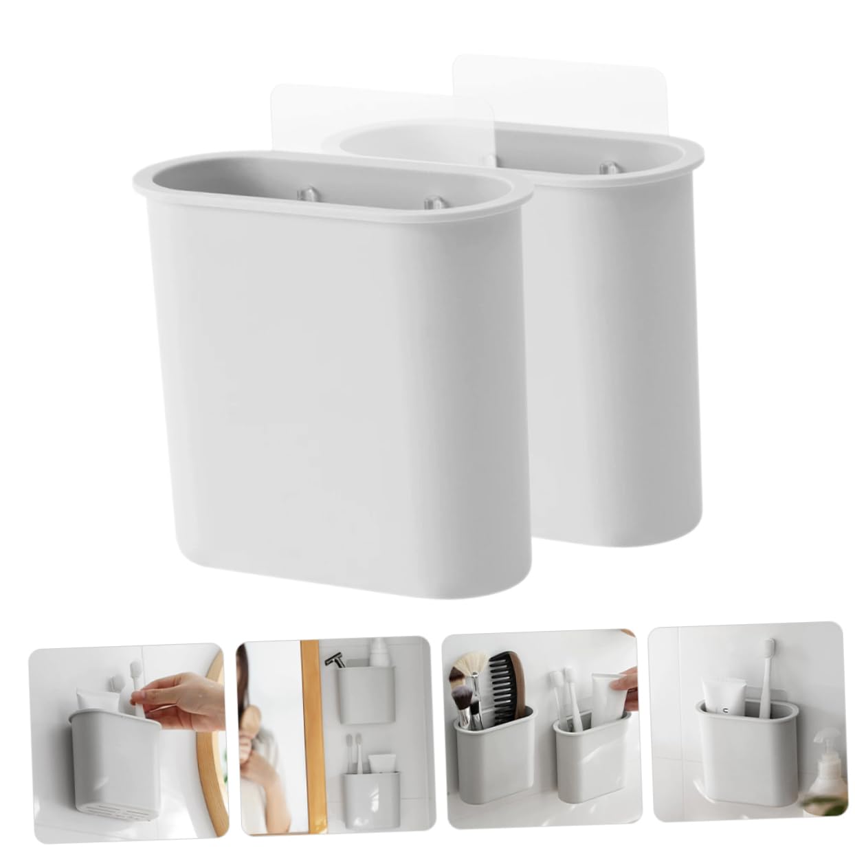 MAGICLULU 5 Set Di Mensole Galleggianti Per Bagno Porta Spazzolini Da Denti A Parete Organizer in Plastica Per Lavandino 2 Pezzi * 5