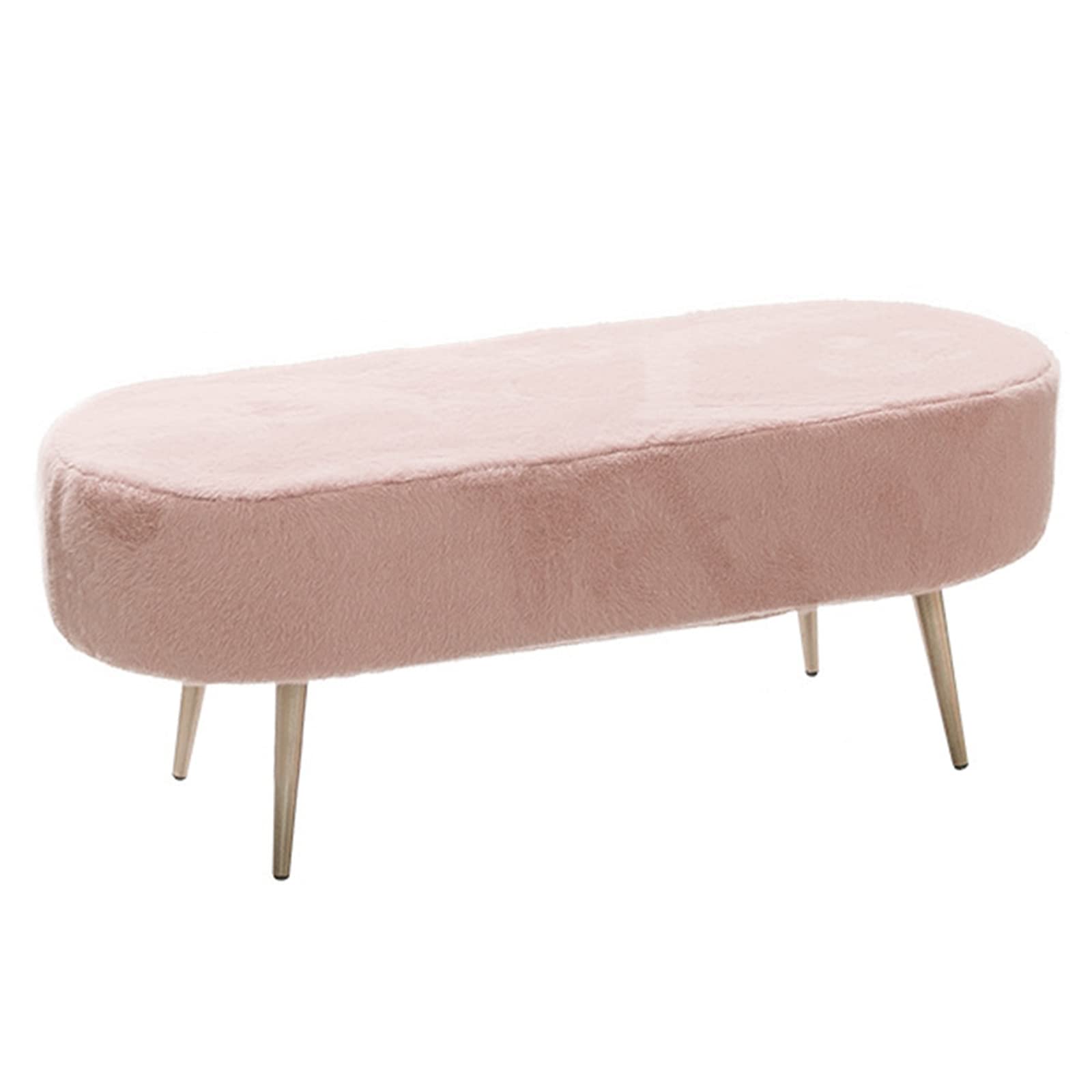 Tabouret ottoman rose en velours pour un salon ou une entrée chic