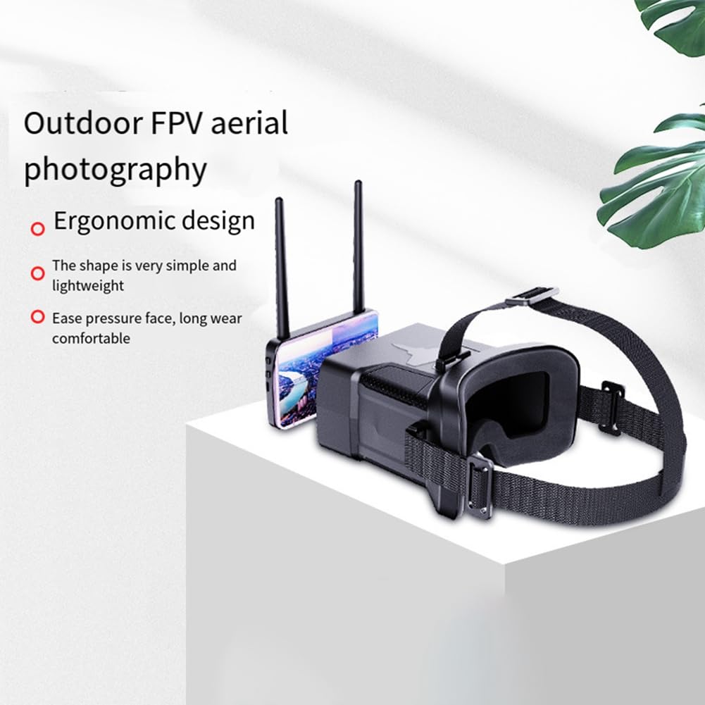 CONFUSE Occhiali FPV 5.8G 48CH 4.3 Pollici 480X272 Occhiali FPV con Ricerca Automatica 500CD/M2 per Quadricottero Drone da RC