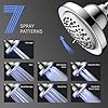 FEELSO Filtered Shower Head with LED Color Changing, 7 Modes High Pressure Rain Shower Head with Filters, Water Softener Showerhead for Hard Water Remove Chlorine, Reduces Dry Itchy Skin & Hair