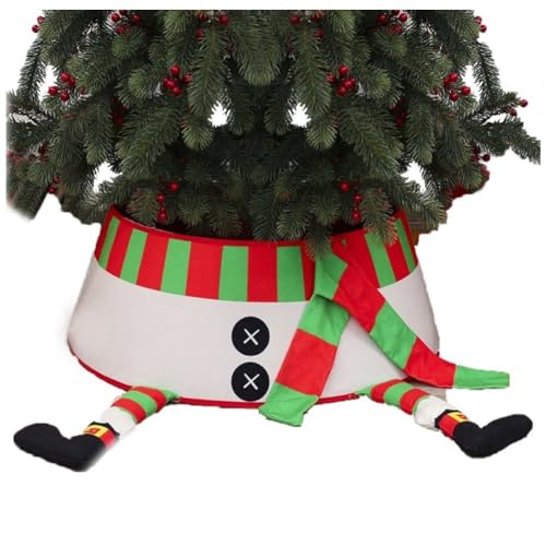 Jupe de couverture d'arbre de Noël masquant les câbles électriques du sapin - 2