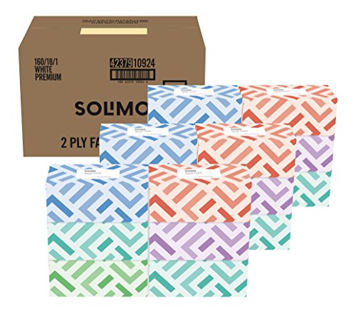 Amazon Brand - Solimo Facial Tissues (18 Flat Boxes), 160 Tissues per Box (2880 Tissues Total) - Thumbnail 5