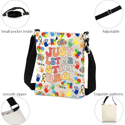 Autism Awareness Crossbody Bag Autism Awareness Gifts Just Let Me Stim Bro Special Education Teacher Gifts Crossbody Purse3