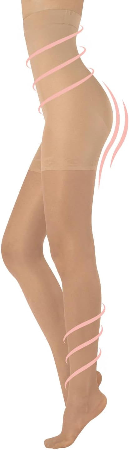 High Waist tights Control Top Shaping Nylons, Shaping Pantyhose, 20 Denier Sheer Shaping Tights for All Day Use