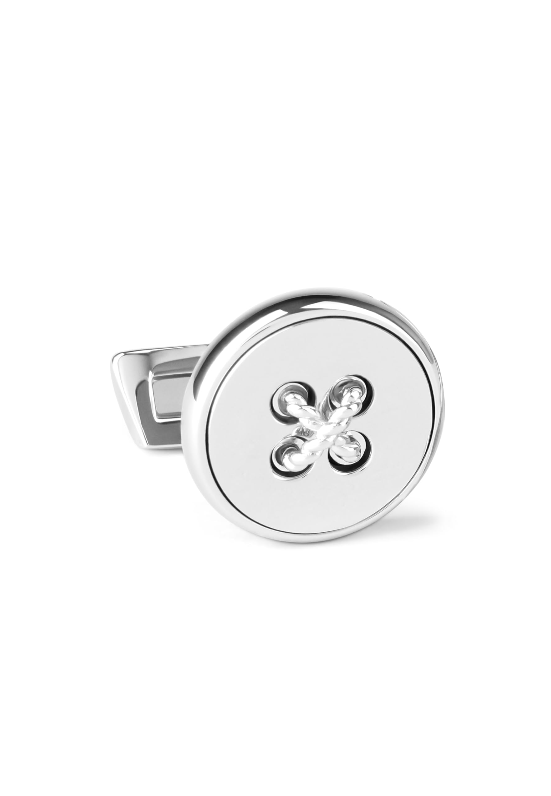 DAVIDOFF Manschettenknöpfe – Runde Manschettenknöpfe, versilbert – originelle Herrenhemd-Accessoires – Rhodiniertes Messing – Hochzeiten und Events