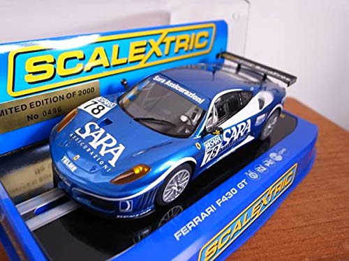 厳選スロットカー　スケレ　Ferrari F430GT Scalextric 1/32 Slot Car Ferrari F430 Light Blue Minor Flaws
