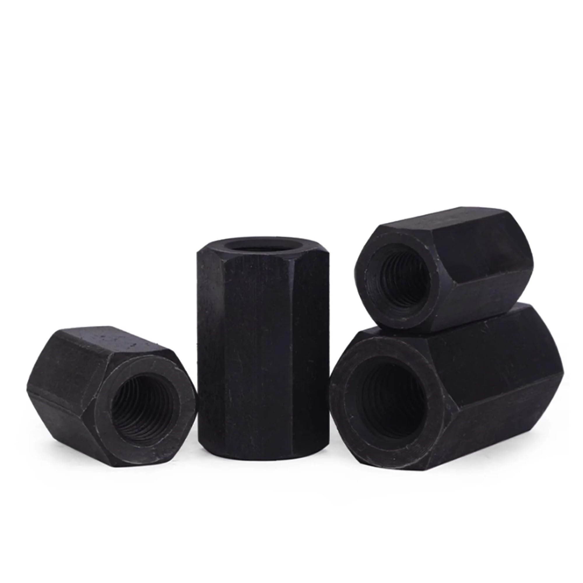 Tuercas de Acoplamiento Hexagonales M8 M10 M12 M14 M16 M18 M20-M48 hexágono de acero al carbono extensor largo conector varilla alargada manguito unión tuerca acoplamiento Tubular(M42x65x65(2Pc))