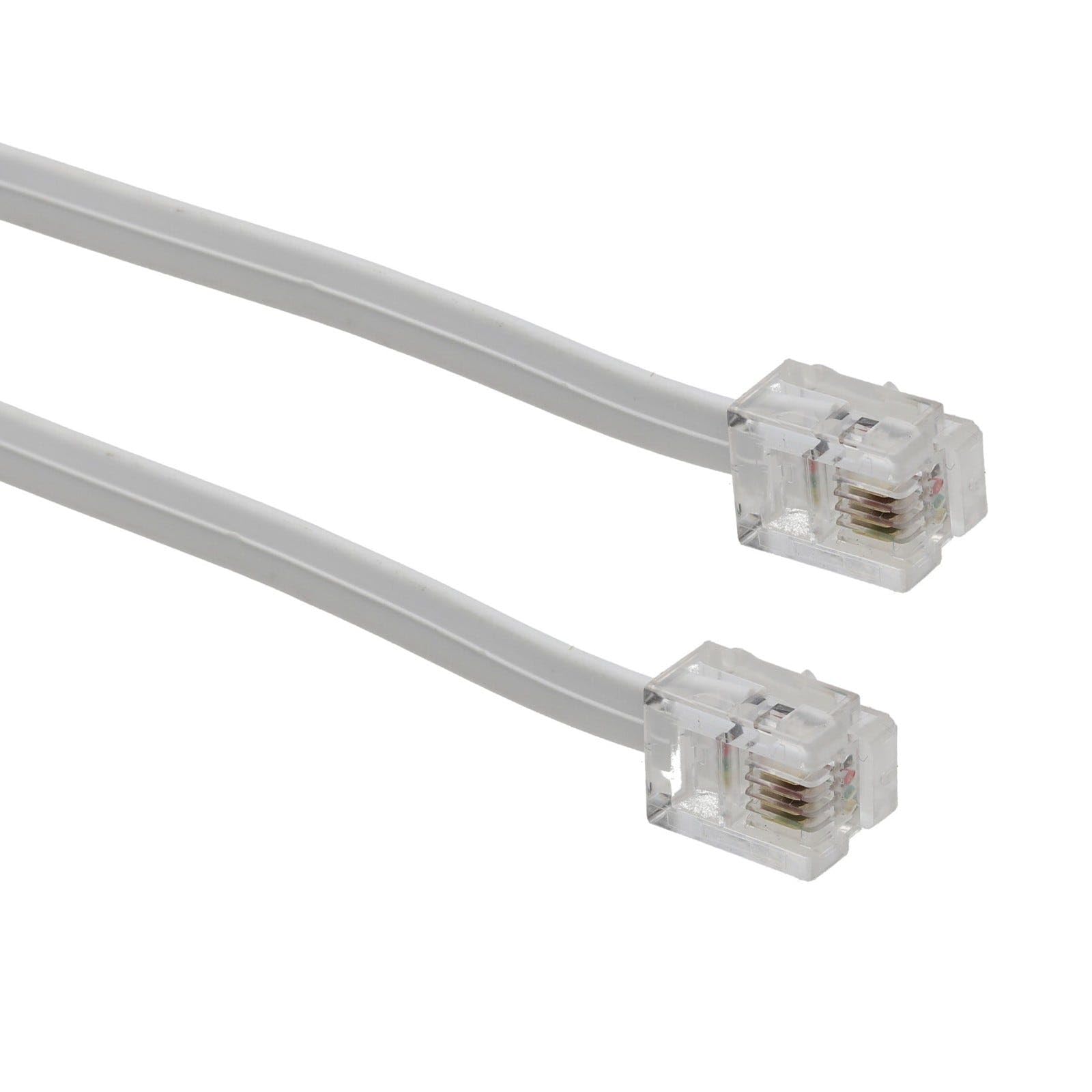 kenable ADSL Broadband Modem câble RJ11 Vers RJ11 Phone Femelle Vers Routeur Blanc 15 m [15 mètre/15m]