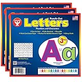  3\" Punch-Out Letters, Rainbow, 350 Characters Per Pack, 3 Packs