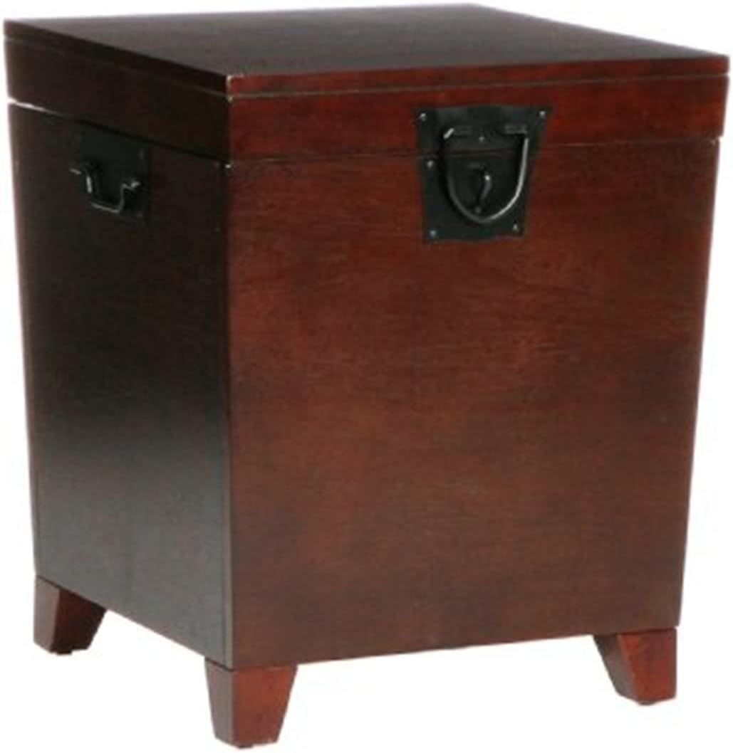 SEI Furniture - Pyramid Trunk End Table - Espresso - Transitional Design, Brown Finish - Ideal for Living Room, Bedroom (CK2225)