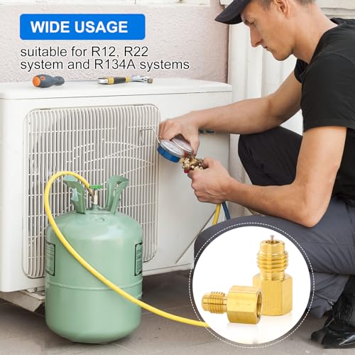 Image of R1234YF Refrigerant Tank Adapter, R1234YF Vacuum Pump Adapter Fitting, R12 to R1234YF Adapter with 1 /2 LH to 1 /4 Flare for Refrigeration System