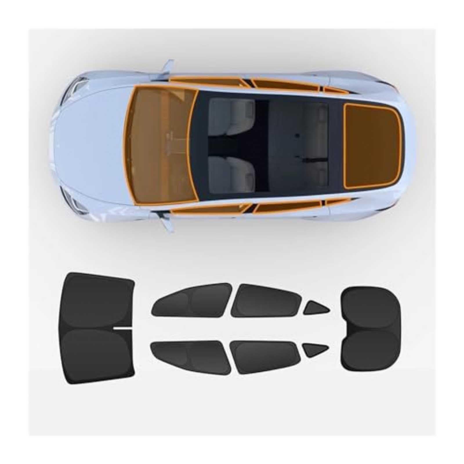 Tendine Parasole Magnetiche Auto per Mercedes-Benz GLC 2023-2024 – Anteriori e Posteriori Rete Termoisolante e Oscurante Protezione UV Accessori,4 PCS Front Rear