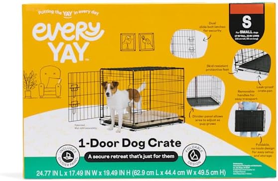 EveryYay by Petco 1-Door Dog Crate Small 24" L X 17.5" W X 19.5" H Black: with Handles