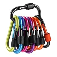 15 Stück Karabiner Schlüsselanhänger, 7.8 x 4.3cm Karabinerhaken Metall Schraubkarabiner für Rucksäcke Camping Reisen