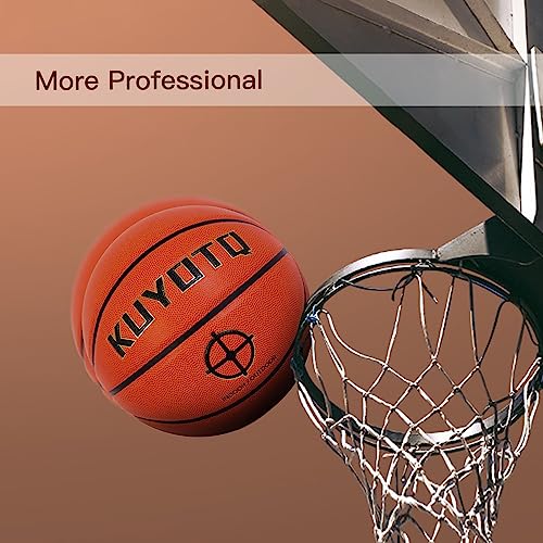 Kuyotq Basketball 29.5" Size 7 Basketball High-Density Pu Leather Basketball For Daily Training And Professional Use, Indoor And Outdoor (Deflated) #TOP7