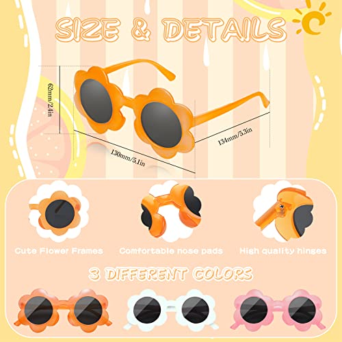 Sunovelties 9 Pack Kids Sunglasses Child Daisy Round Flower Sunglasses Toddler Jelly Glasses Cute Eyewear Girls Boys Party Favors #TOP3
