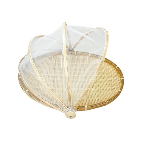 SENKAR 竹ザル コランダー 竹製 ネット付き コランダー 野菜干し コランダー 乾燥ネット 果物野菜収納 青竹 センカラ 水切りコランダー ラタンコランダー スクエア 丸皿 コランダー 竹製 ネット付き コランダー 乾燥バスケット 大容量 ホーム (