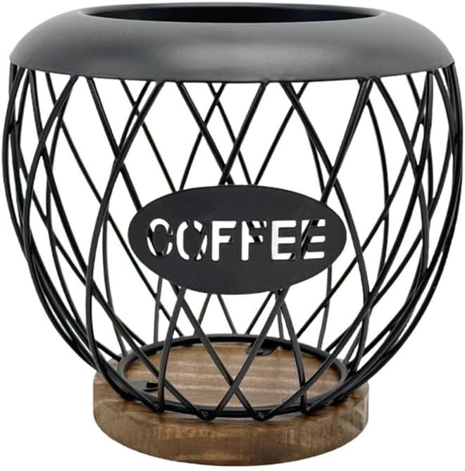 Space Efficient Coffee Pods Holder Metal Wood Construction Open Frame Design Kitchen Storage 50 Pods
