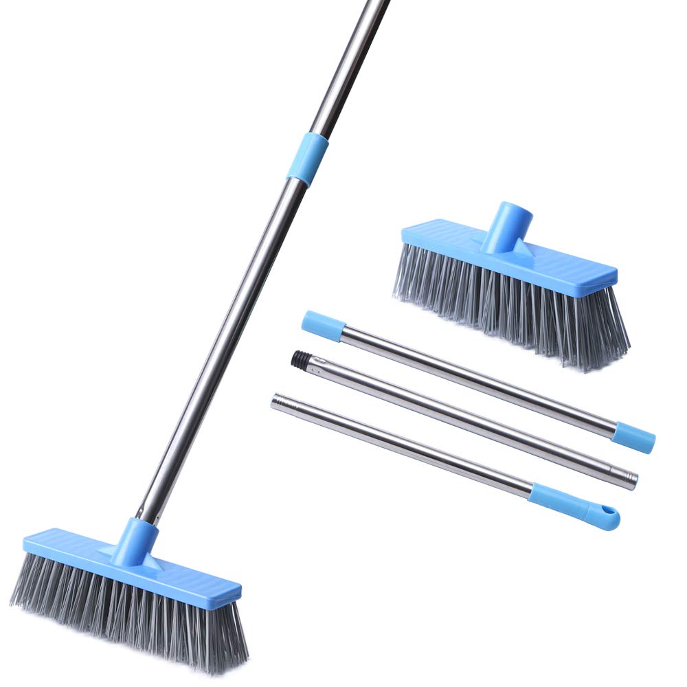HUYIJJH Floor Scrub Brush with Long Handle52.8", Stiff Bristle Tub and