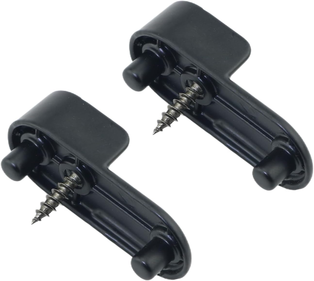 4PCS Oval Shower Rod Socket with Double Legged End Support Flanges Includes 4 Screws 15x30mm Zinc Alloy Furniture Hardware for Shower Rods Black