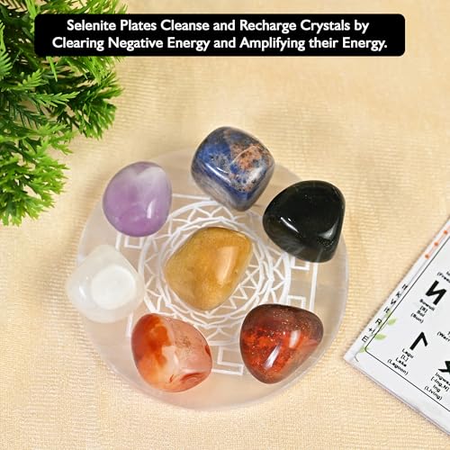 Image of Selenite Charging Plate Crystal Charging Disc for Cleansing & Recharging Crystals, Reiki, and Spiritual Healing Stone