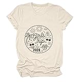 GAQEUWR Girls Trip 2026 Shirt for Women, Casual Funny Graphic Tees O Neck Summer Vacation Short Sleeve Tees Tops Beige