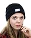NYFASHION101 LED Hands Free Light Winter Cable Knit Cuff Beanie Hat, Black