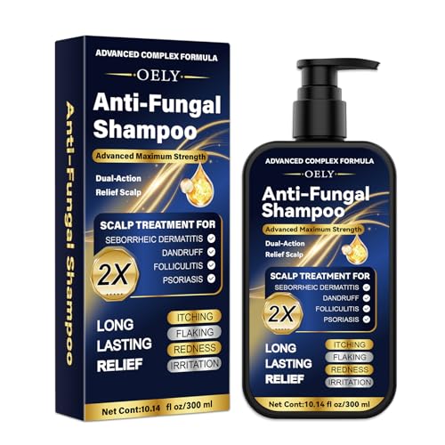 oely Enhanced Antifungal Shampoo for Seborrheic Dermatitis, Folliculitis & Scalp Psoriasis – Anti-Dandruff Shampoo for Men & Women, Relieves Itchy Dry Scalp, Sulfate & Paraben-Free, 10.1 Fl Oz-Fresh