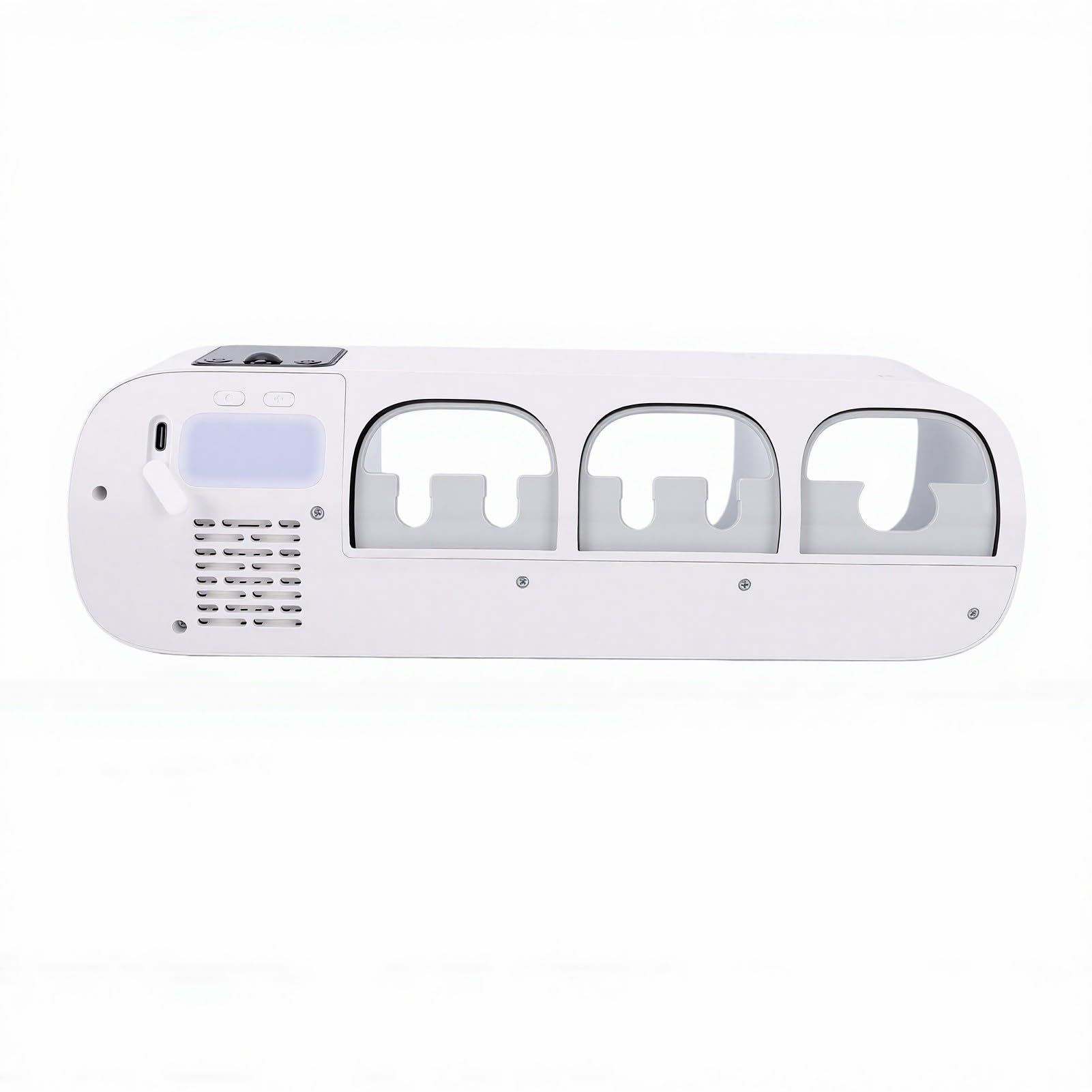 Jectse Soporte para Cepillo de Dientes Eléctrico, Pantalla LED Montada en la Pared, Desinfectante UVC Recargable con 5 Ranuras para Cepillos de Dientes Eléctricos, Ventilador de Secado