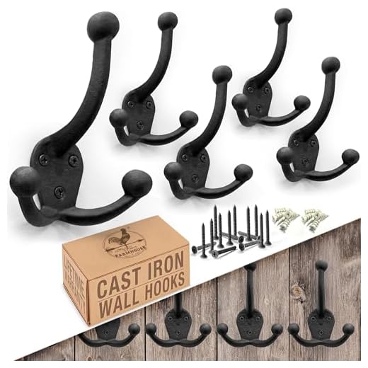 Vintage Cast Iron Coat Hooks Set