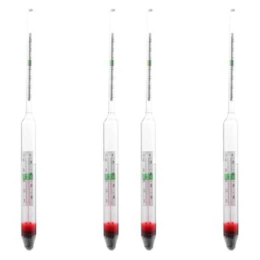 balacoo 4 Pcs Aquarium Hydrometer with Thermometer for Fish Tank Saltwater Salinity Measurement Floating Accurate Areometer 7.87In