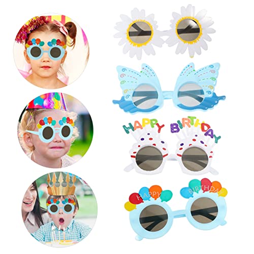ifundom 4 Pçs Óculos Engraçados De Aniversário Óculos Infantis Chapéu De Aniversário Bolo Infantil P