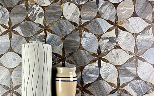 Abolos Versatile Luxury 10X13 Vinyl Flower Peel & Stick Wall & Floor Tile (Multifinish Wood & Agate) #TOP5