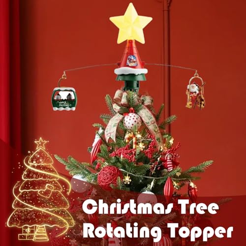 Topper d'arbre de Noël rotatif pour remplacer les décorations fixes - 5
