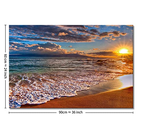 Wall Art Painting Beach Sunrise White Wave Prints On Canvas The Picture Seascape Pictures Oil For Home Modern Decoration Print Decor For Items #TOP6