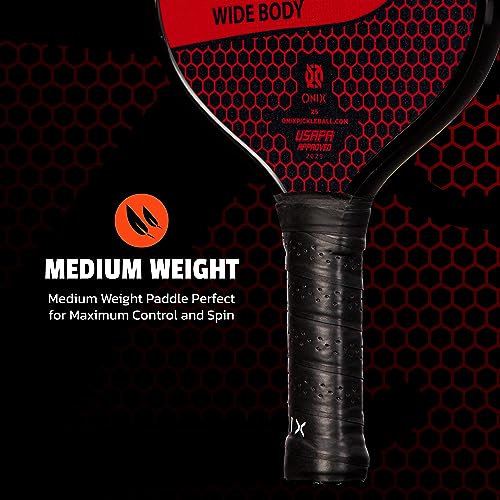 Image of Onix Graphite MOD Z5 Carbon Fiber Pickleball Paddle with Wide-Body Shape. Honeycomb Core, Graphite Face & Cushion Comfort Pickleball Paddle Grip